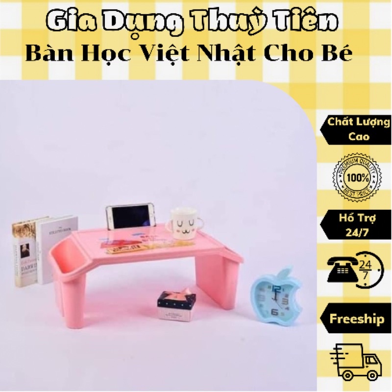 Bàn học việt nhật có khe cắm bút và để sách cho bé tiện lợi