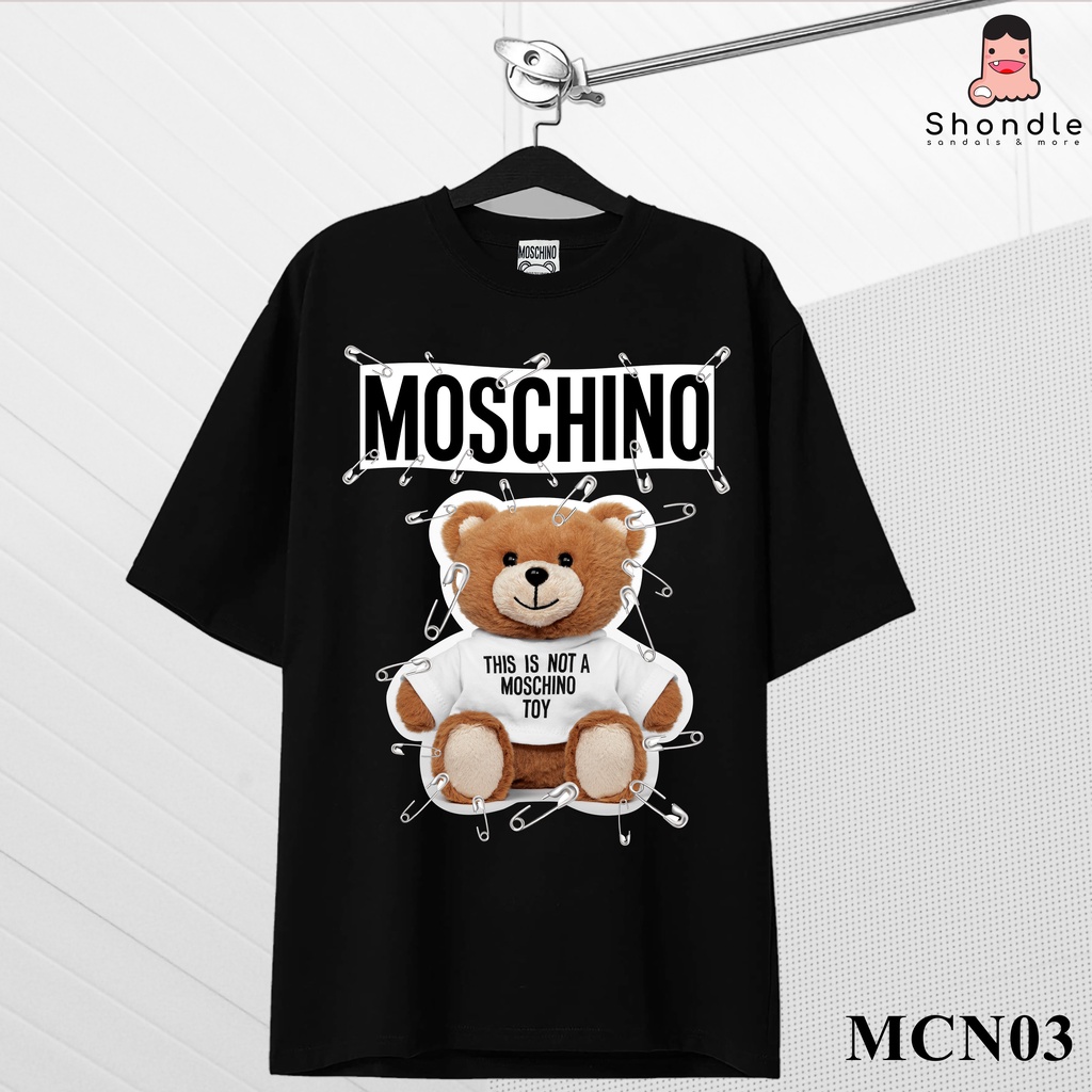 Áo Thun Moschino Teddy Cotton 2 chiều Cao Cấp Unisex Tay Lỡ