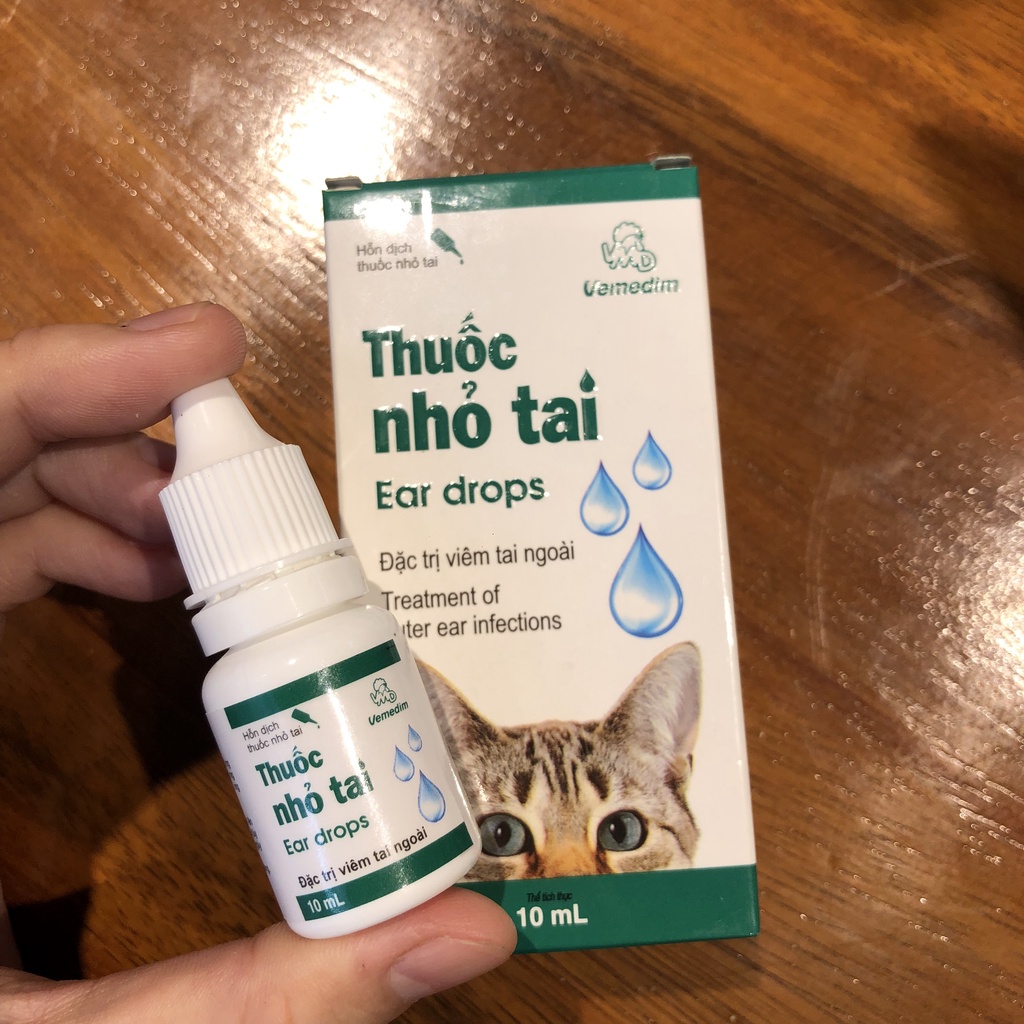 Nhỏ tai Vimedim, viêm tai ngoài cho chó mèo CHAI 10ML