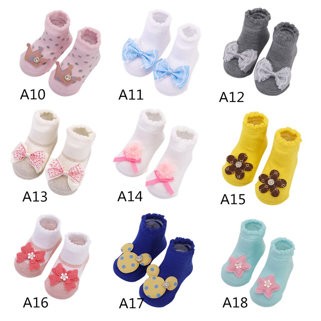 Tất phối hoa nơ xinh xắn cho bé gái 0-24 tháng tuổi