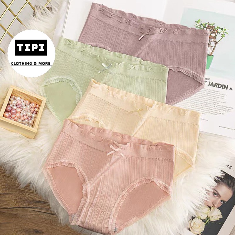 Quần lót nữ gân tăm viền bánh bèo Chessy