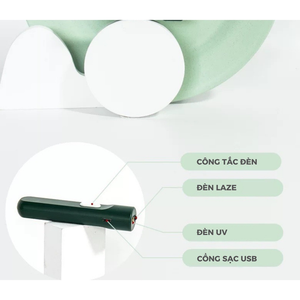 Đồ chơi cần câu mèo gắn lông vũ đa chức năng 3 trong 1 MOOKIPET