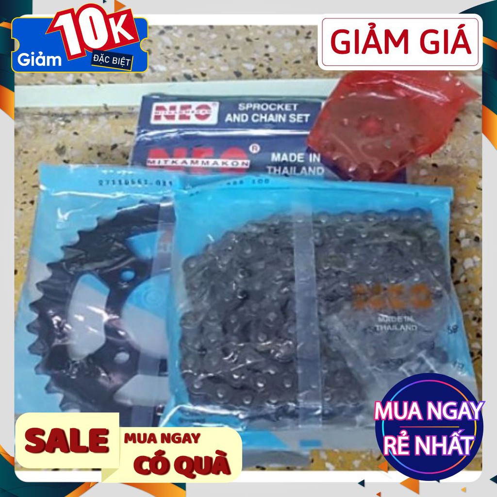 Nhông sên đĩa Thái Smart Viva 428-100L, 14Tx35T Mitkam Makon Neo, nhông xích suzuki
