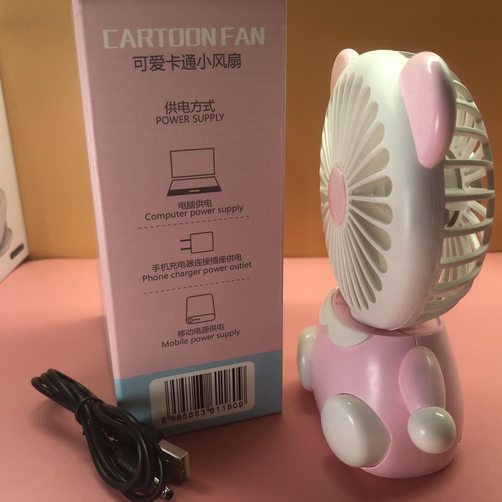 Quạt Mini Cầm Tay [Sota] Quạt Tích Điện CARTOONFAN CS1186 Mini USB Fan Di Động, Để Bàn | BigBuy360 - bigbuy360.vn