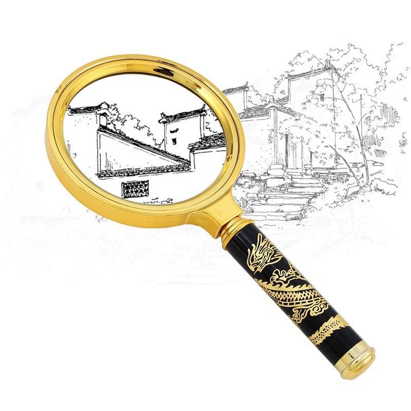 Kính lúp cầm tay Magnifier khắc hình rồng tuyệt đẹp
