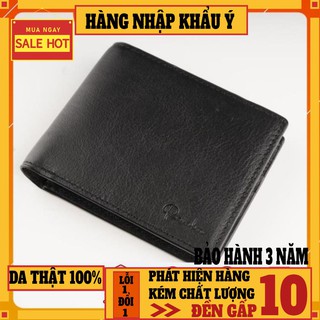 [DA THẬT NGUYÊN MIẾNG] Ví nam/Ví da bò nappa cao cấp cánh lật Ý Rainbow RBMLW 014 - CÓ BẢO HÀNH
