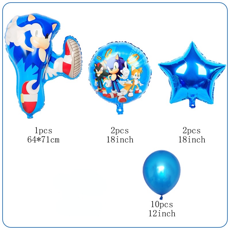 Bộ 15 Bong Bóng Hình Nhím Sonic Hoạt Hình Trang Trí Tiệc Sinh Nhật Cho Bé