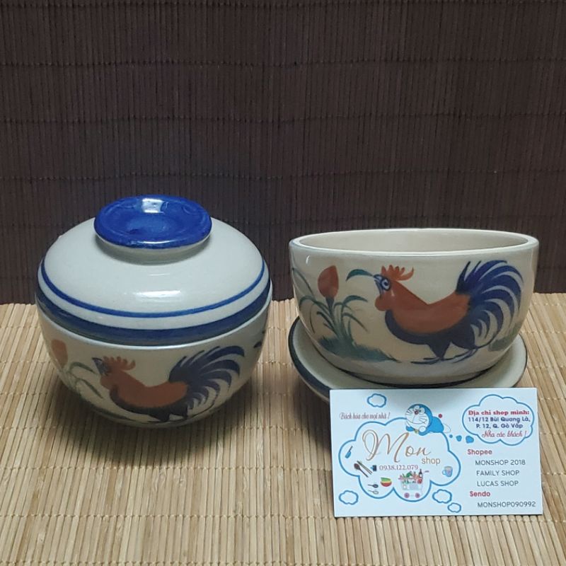 👉🐓Thố Đá Gốm Xưa Vẽ Hình Con Gà😉Size thố 11cm 💫💢MỘT SIÊU PHẨM HÀNG ĐỘC💥