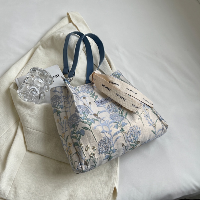 Túi Xách Canvas Cỡ Lớn Thêu Họa Tiết Đơn Giản Thời Trang Xu Hướng Mới