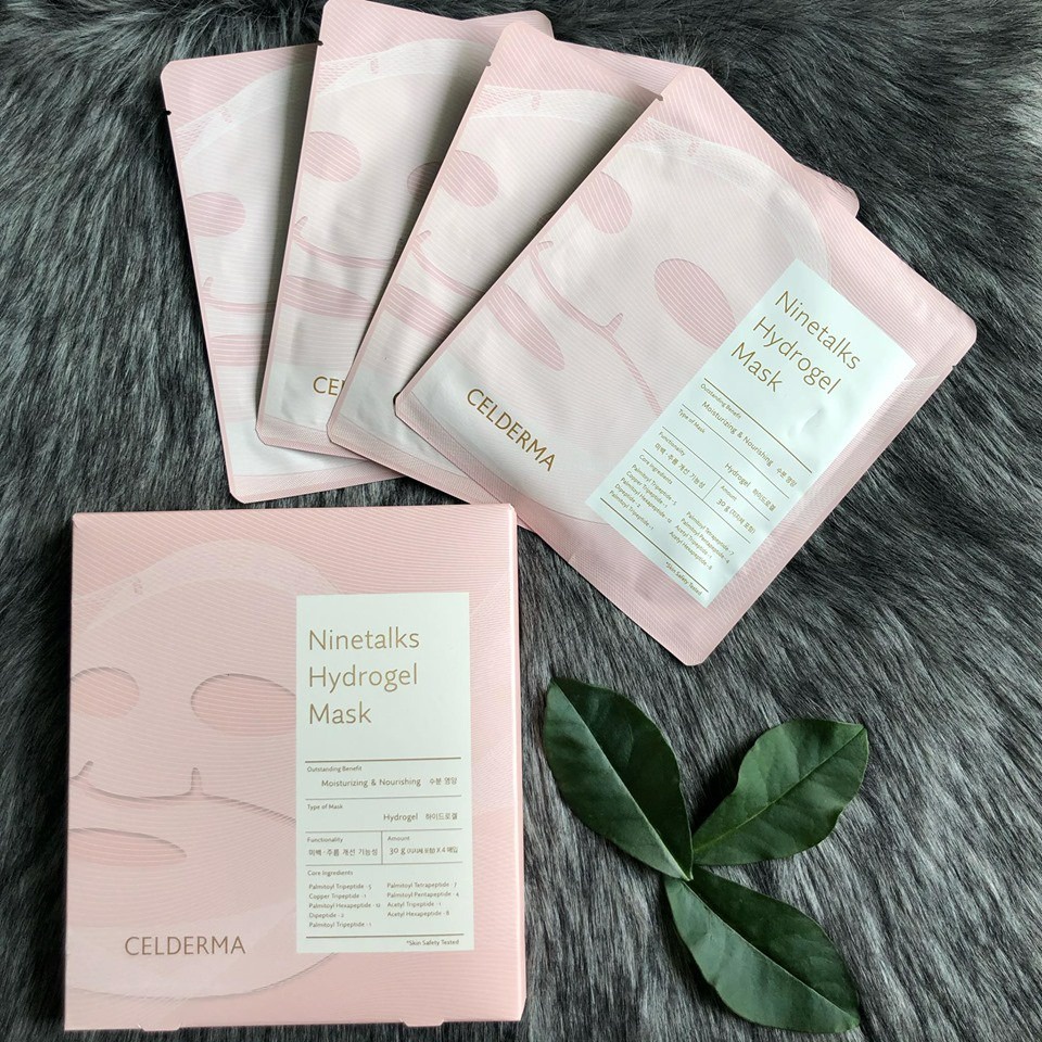 Mặt nạ thạch Celderma hồng Ninetalks Hydrogel mask (4 miếng)