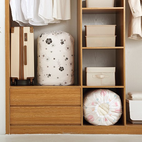 SUPO DEPOT - Túi Đựng Chăn Mền Hình Trụ Sức Chứa Lớn Họa Tiết Hoa Chống Thấm Nước Có Thể Gập Lạ