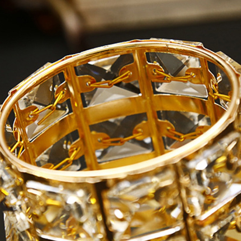 Youyo Giá Đỡ Cọ Trang Điểm Son Môi Bằng Kim Loại Pha Lê Giả Phong Cách Châu Âu