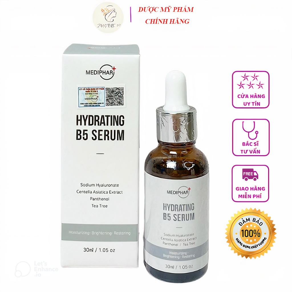 Mediphar Hydrating B5 Serum 30ml - Phục Hồi Cấp Nước, Dưỡng Sáng Da
