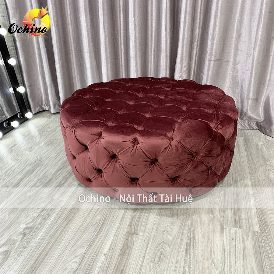 Ghế đôn Tròn To cho shop thời trang, shop dày hoặc phòng ngủ mẫu Nhún cổ điển Cao Cấp size 80cm và 1m ( có sẵn)