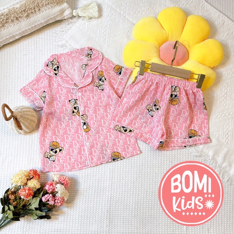 [ 20Kg - 35KG ] Đồ Bộ Mặc Nhà Pijama Lụa Cao Cấp Tay Ngắn Cho Bé