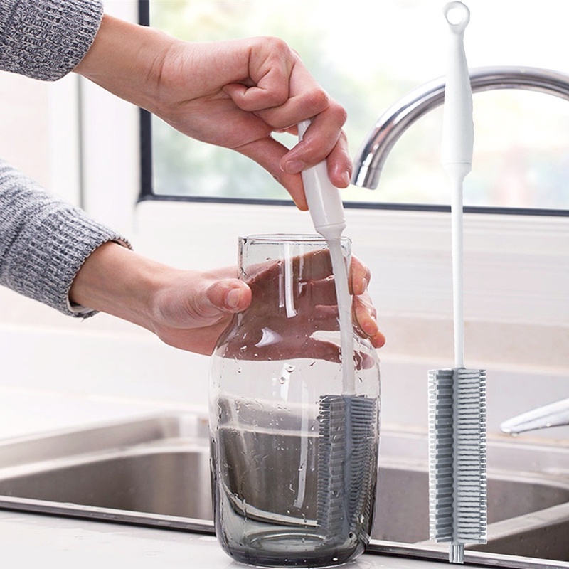 Bàn Chải Silicone Cấp Thực Phẩm Cán Dài Cọ Rửa Ly Cốc Thủy Tinh