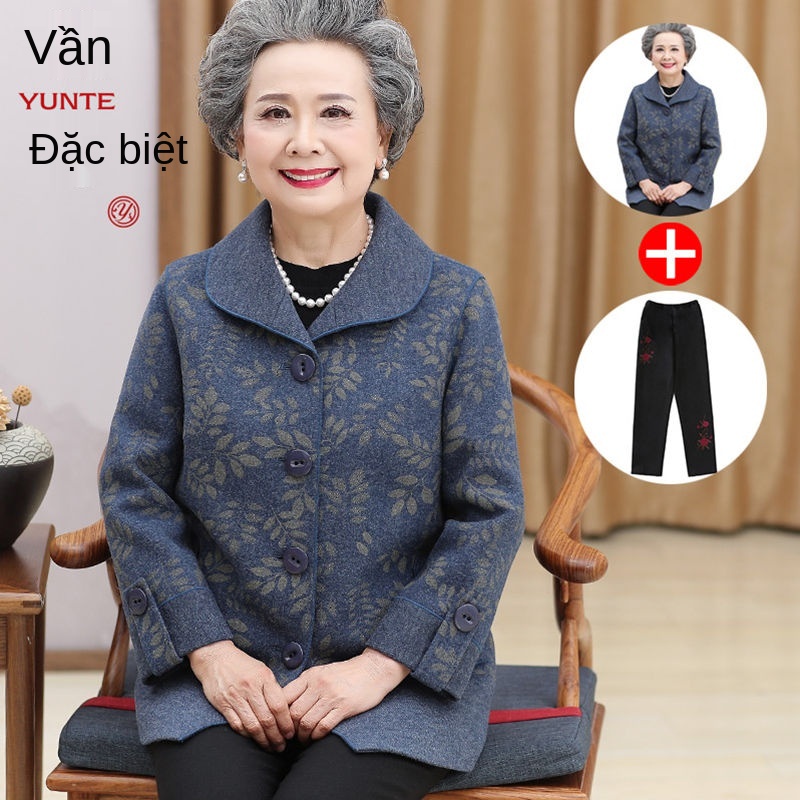 Người trung niên và già Quần áo mùa xuân phụ nữ 60 tuổi 70 Mẹ bà thu ông khoác cũ