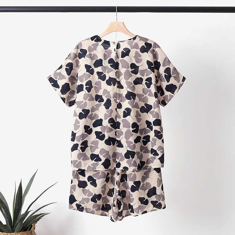 Bộ đồ nữ ZANZEA gồm áo tay cánh dơi và quần eo thun họa tiết in vintage thời trang