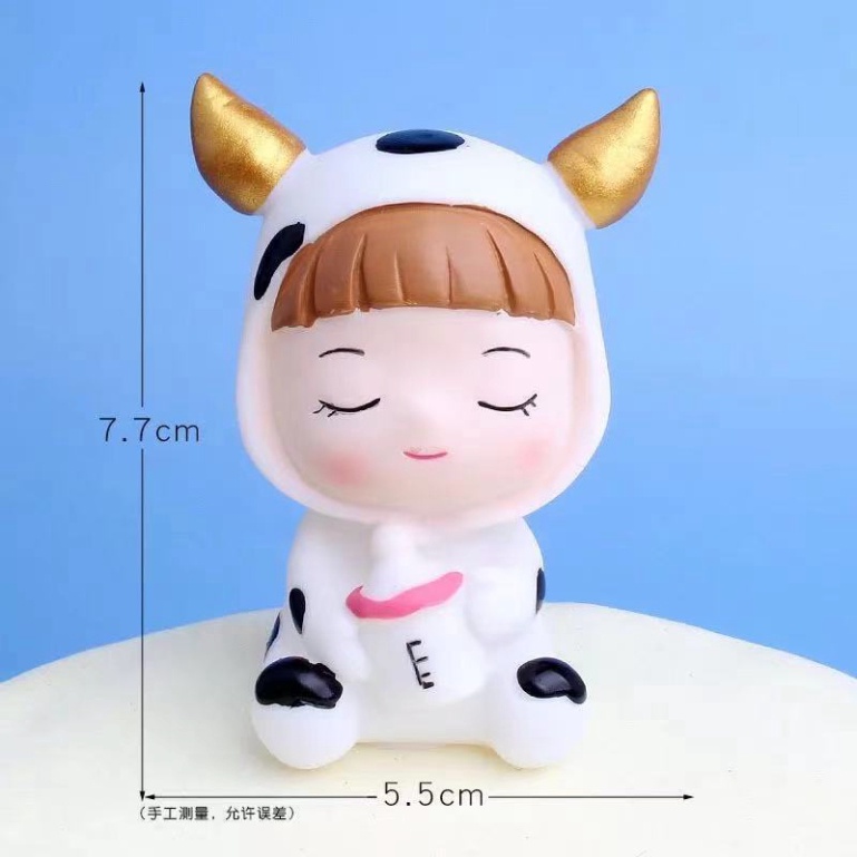 tượng em bé [FREESHIP❤️] cặp đôi bé bò sữa trang trí bánh