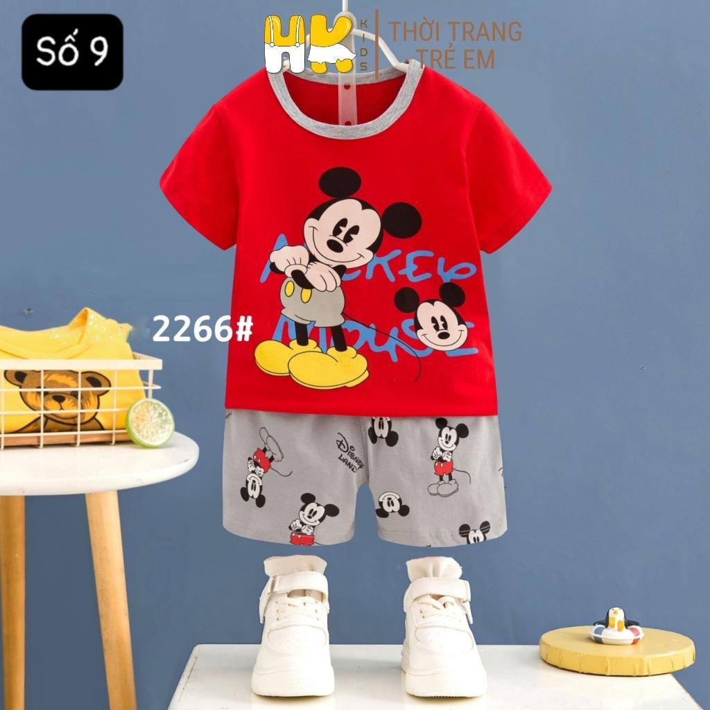 Bộ quần áo cộc tay size đại cho bé trai HK KIDS chất cotton mềm mát size cho bé từ 8-10 tuổi