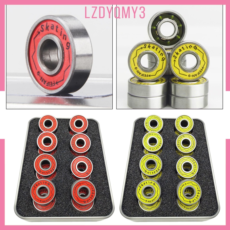 Hausgarden 16Pc Ván Trượt Dài Vòng Bi Chính Xác ABEC 9 Cho Giày Trượt Nội Tuyến