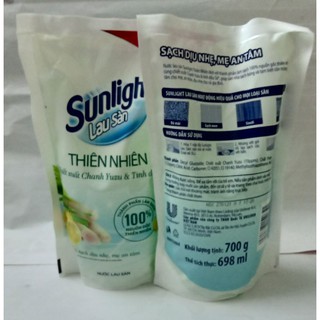 (HCM) Combo 2 túi lau sàn sunlight thiên nhiên chiết xuất chanh Yuzu & tinh dầu xả 700ml