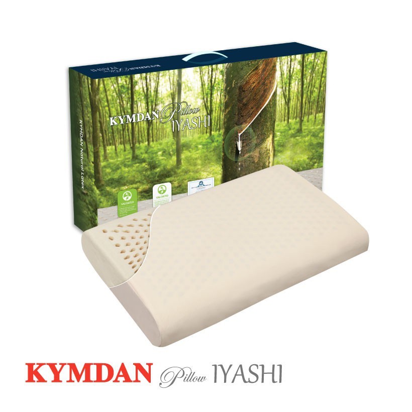 Combo 2 gối cao su thiên nhiên KYMDAN Pillow IYASHI - tặng vỏ bọc gối cùng kích thước