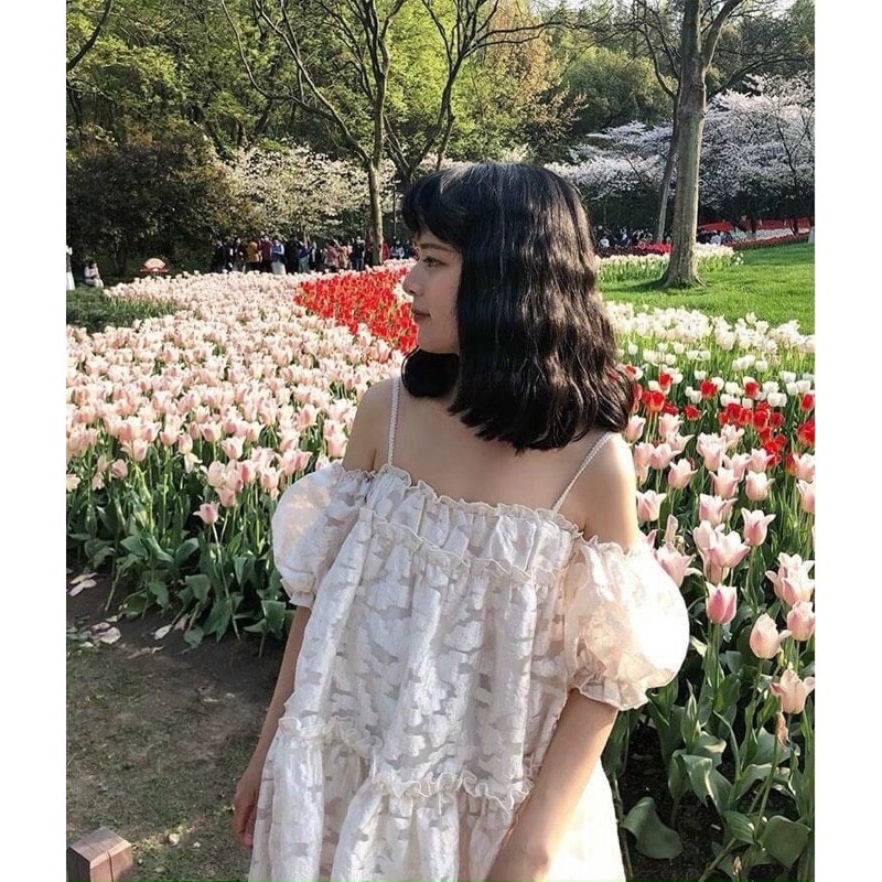 Đầm babydoll trễ vai siêu yêuuuu