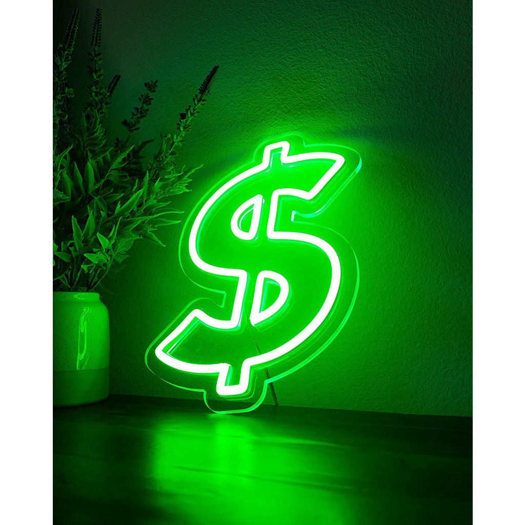 Đèn led Neon trang trí hình Dolar |Đèn neon trang trí phòng ngủ, treo tường