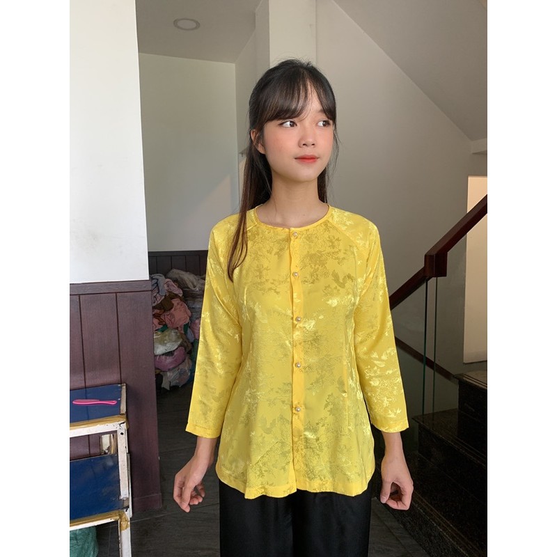 Áo bà ba, thời trang nữ đi chùa, áo lam