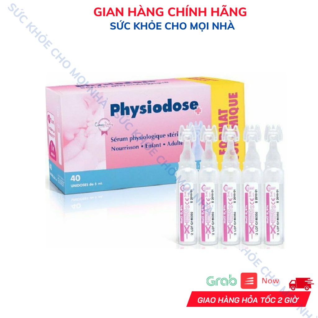 Nước Muối Sinh Lý Vệ Sinh Mũi Mắt Pháp Physiodose Tép Hồng 5ml