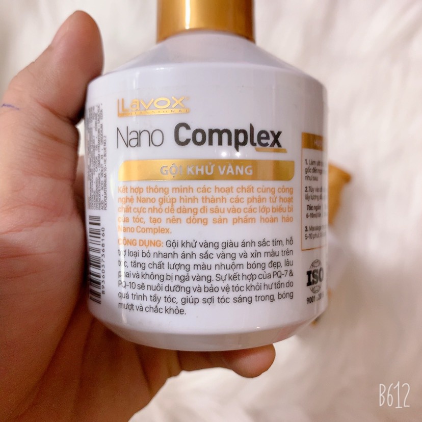 Dầu gội tím khử vàng Lavox Nano Complex 200ml