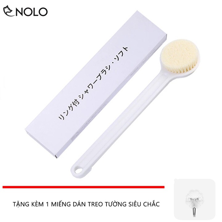 Cây Bông Tắm Chà Lưng Tẩy Tế Bào Chết Massage Muji Model MJ01 Thân Dài 35cm Tặng Kèm Móc Dán Tường Siêu Chắc