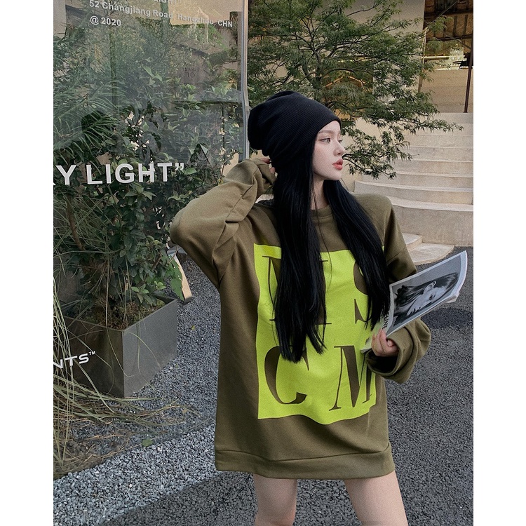 Áo Sweater Tay Dài Dáng Rộng In Chữ Cá Tính Thời Trang Mùa Thu Cho Nữ | BigBuy360 - bigbuy360.vn