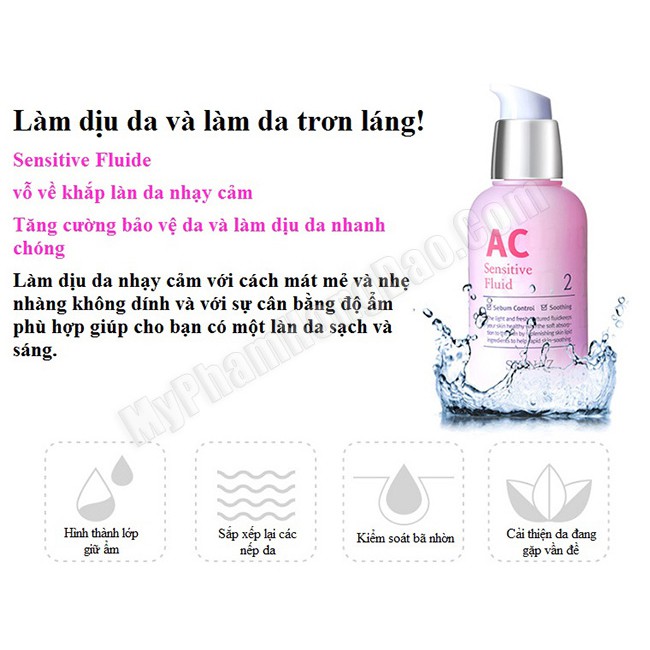 Tinh chất AC Sensitive Fluid Skinaz cao cấp phục hồi da nhạy cảm và làm trắng sáng da – 50 ml