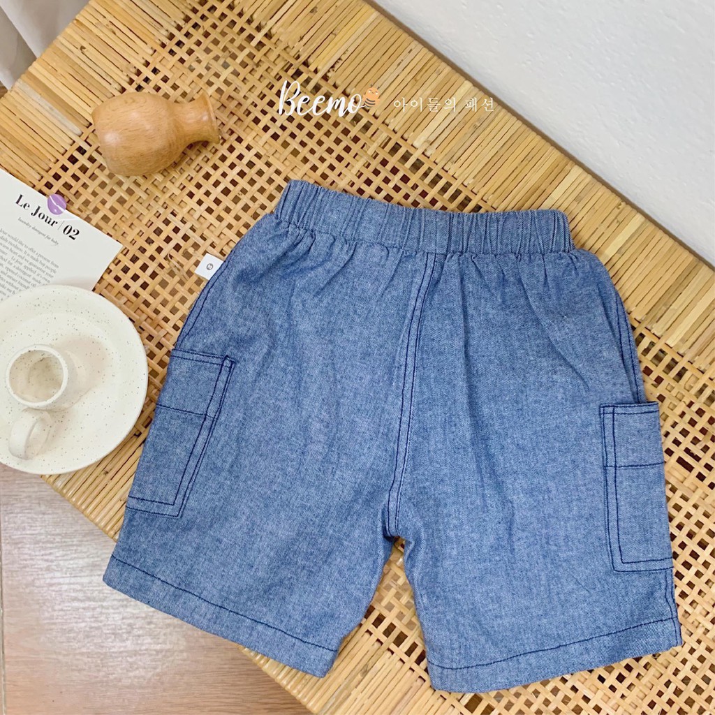 Bộ bé trai cộc tay Chất liệu Cotton cá sấu, phong cách Polo, Quần giả Jean ( Denim) hàng xuất Âu Mỹ B043