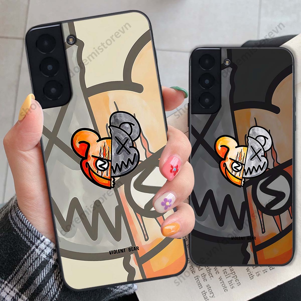 Ốp lưng Samsung S21 / S21 FE / S21 Plus / S21+ hình kaws, kith, bear brick nổi 3D phong cách độc đáo