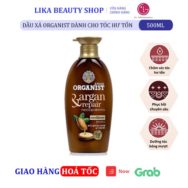 Kem xả Organist Tinh dầu Morocco Argan 500ml- Dành cho tóc hư tổn