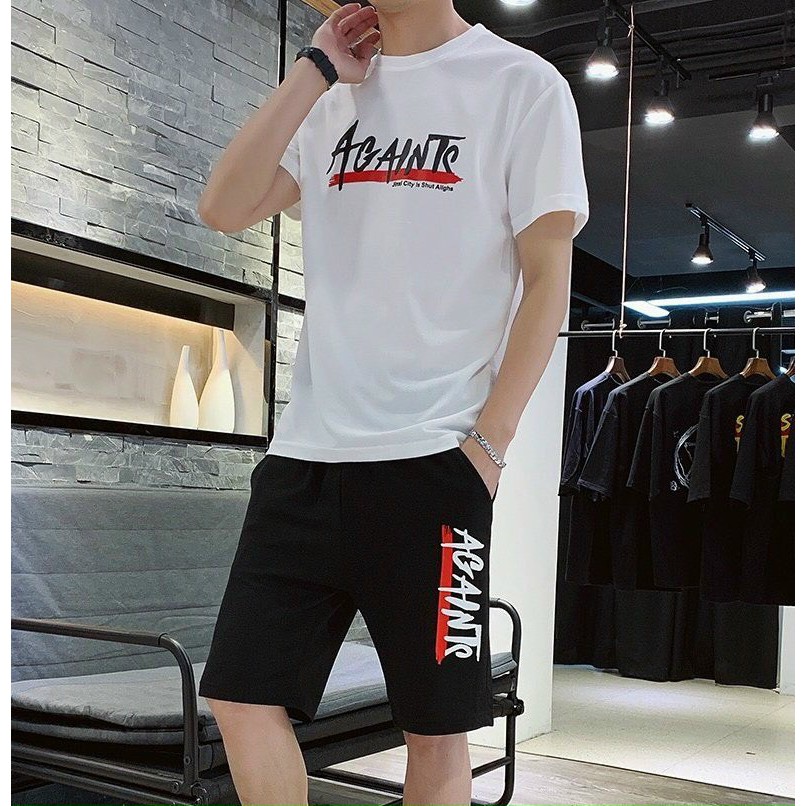 ĐỒ BỘ NAM THỂ THAO, SET BỘ ĐÙI NAM VÀ ÁO THUN AGAINTE MÁT MẺ CỰC CHẤT 1KENZ