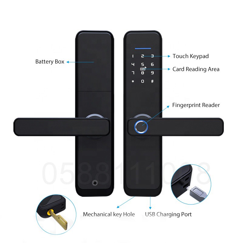 Khóa vân tay thông minh Tuya S7 + bổ xung chốt cơ an toàn