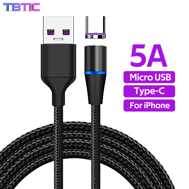 TBTIC Magnetic Charger Cable USB Type C For Samsung S20 S21 S8Plus For iPhone Mobile Phone Magnet Usb Charge Wire