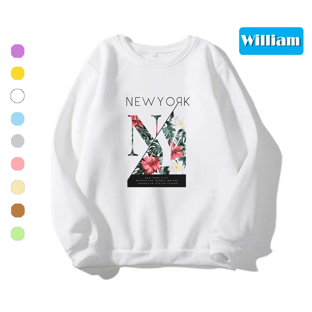 Áo sweater nam nữ in hình New York cực xịn chất nỉ dày dặn, hợp làm áo cặp William - DS172