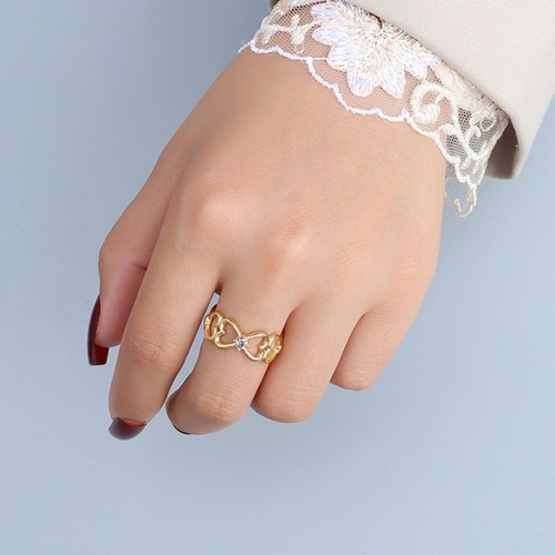 Nhẫn Hoa Văn Trái Tim Thép Titan Ko Rỉ TT 3614