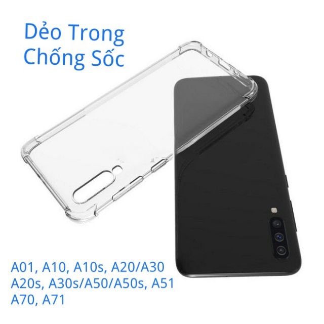 Ốp điện thoại dẻo trong suốt cho Samsung A01/ A10/ A10s/ A20s/ A20/A30/ A30s/A50/A50s/ A51/ A70/ A71/ A7 2018/ A9 2018