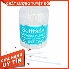 Bông vệ sinh tai mũi trẻ em Softtana - Bông ngoáy tai - Lọ 120 que