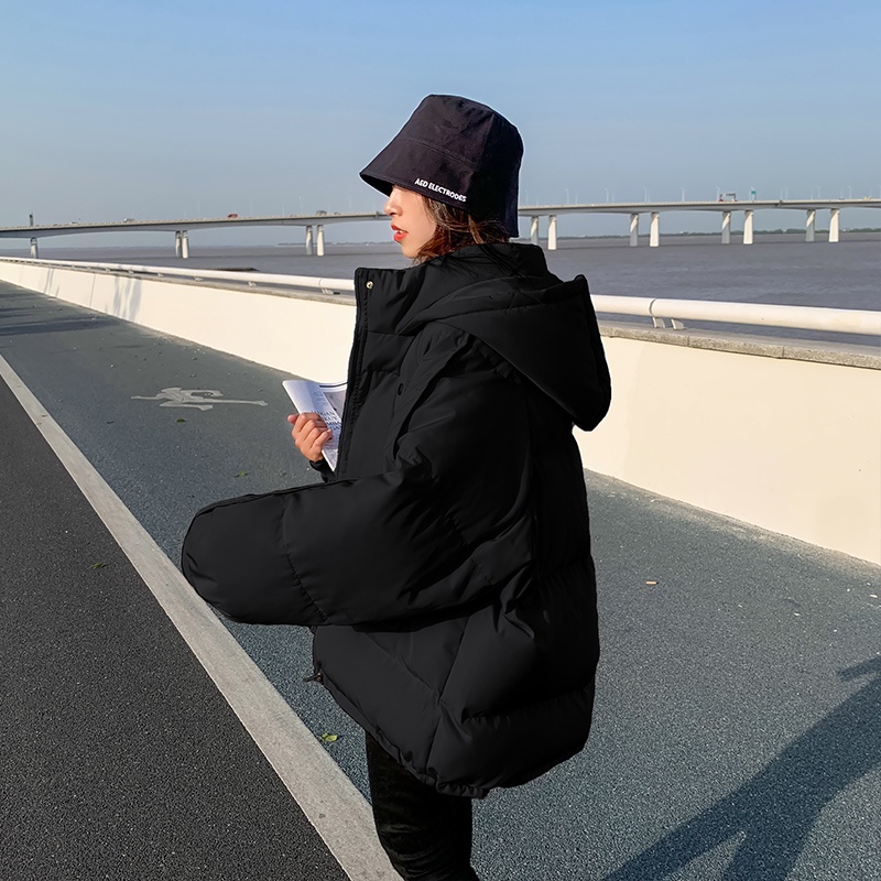 Áo khoác phao béo có mũ unisex siêu dày siêu ấm