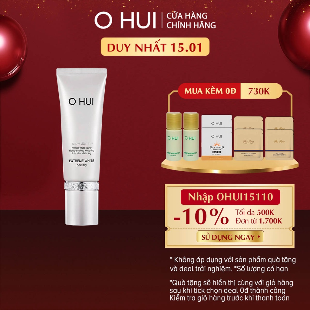 [Mã COSOS3 giảm 10%]Mặt nạ dạng kỳ tẩy tế bào chết dưỡng trắng OHUI Extreme White Peeling 60ml