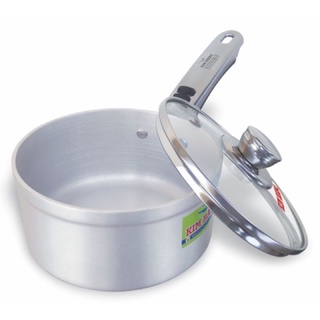 Nồi nhôm khuấy bột nắp kính kim hằng size 16-