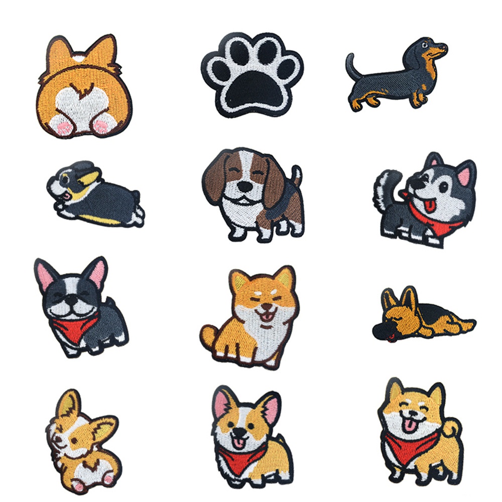 1 miếng vá ủi quần áo hình chú chó corgi dễ thương DIY