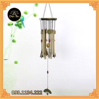 Chuông gió phong thủy may mắn 8 thanh kim loại 4 quả chuông đồ lưu niệm phong thuỷ trang trí nhà cửa